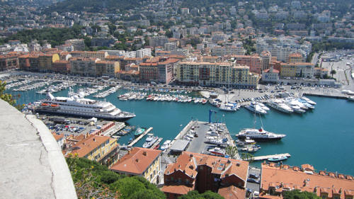 View of the port of Nice from the castle