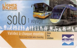 Ticket Ligne d'Azur - bus & tram