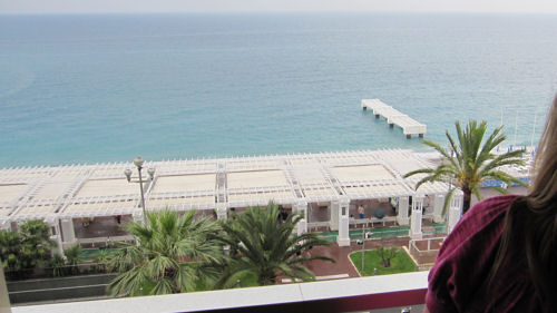 Nice, Promenade des Anglais : uitzicht vanaf een appartement